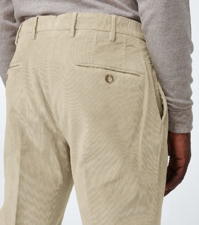 Shop Incotex Slim-fit Corduroy Pants In Beige