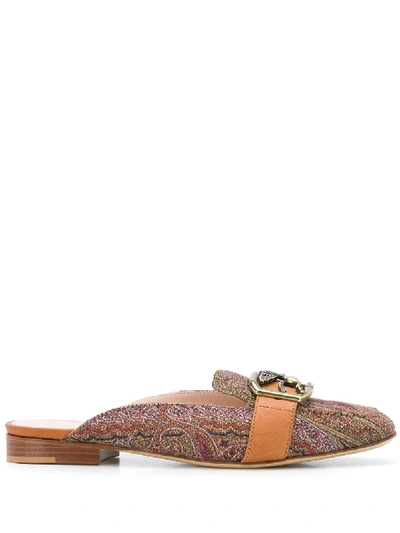 Shop Etro Horse-bit Paisley Loafers In Neutrals