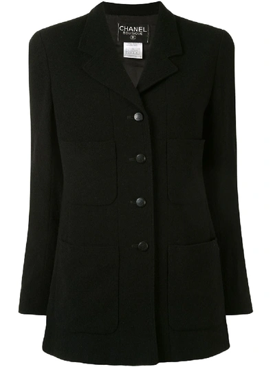 Pre-owned Chanel 1998 Slim-fit Jacket In Black