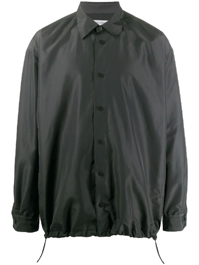Shop Bottega Veneta Oversized Shirt Jacket In Grey