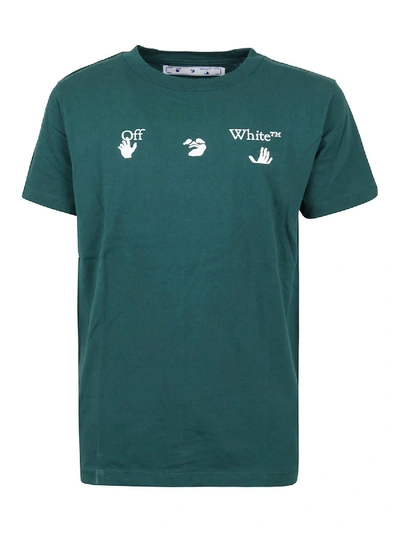 Shop Off-white Logo Prints T-shirt In Green