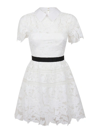 Shop Self-portrait Guipure Lace Dress In White