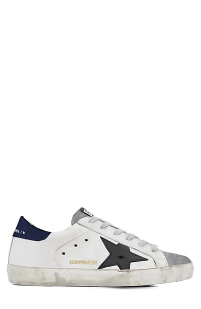Shop Golden Goose Super-star Sneaker In White/ Grey Star / Blue Tab