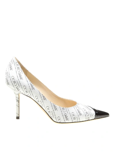 Shop Jimmy Choo All Over Logo Love 85 In White And Black