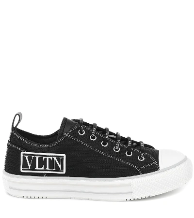 Shop Valentino Giggies Canvas Sneakers In Black