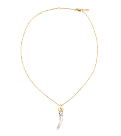 Shop Chloé Blake Embellished Necklace In Gold