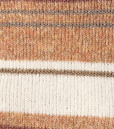 Shop See By Chloé Striped Turtleneck Sweater In Beige