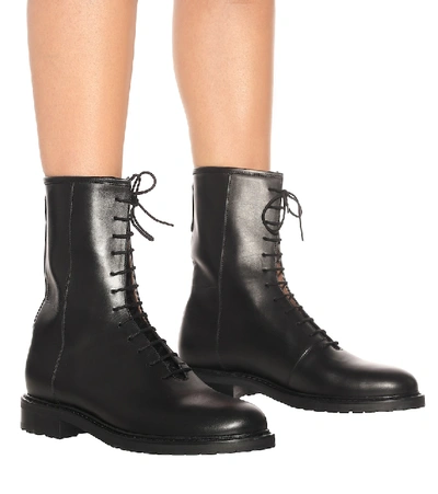 Shop Legres Leather Combat Boots In Black