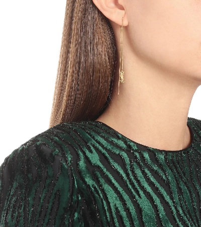 Shop Saint Laurent Opyum Chain Earrings In Gold