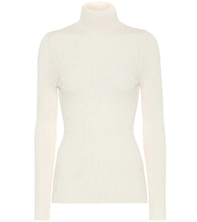 Shop Wolford Wool Turtleneck Sweater In White