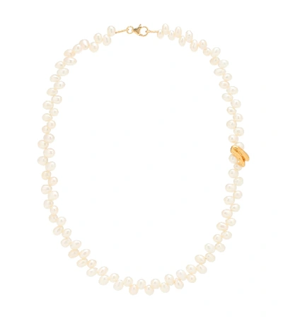 Shop Alighieri La Calliope 24kt Gold-plated Bronze And Pearl Choker In White