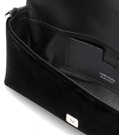 Shop Tom Ford Velvet Shoulder Bag In Black