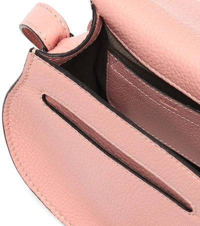 Shop Chloé Marcie Mini Leather Shoulder Bag In Pink