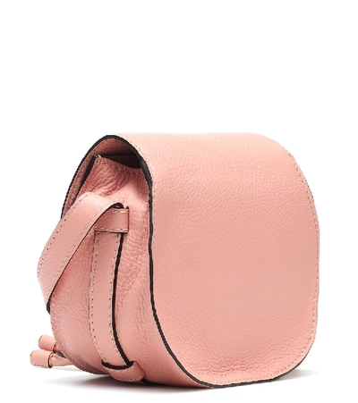 Shop Chloé Marcie Mini Leather Shoulder Bag In Pink