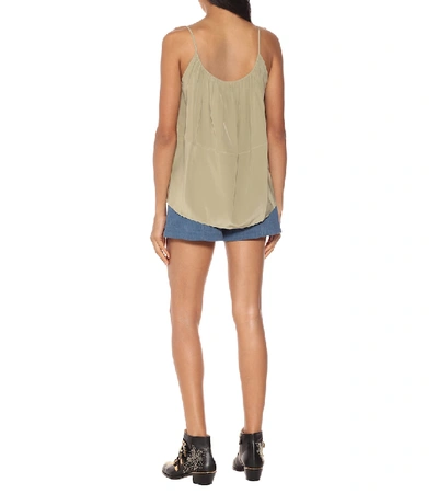 Shop Chloé Silk Crêpe De Chine Camisole In Green