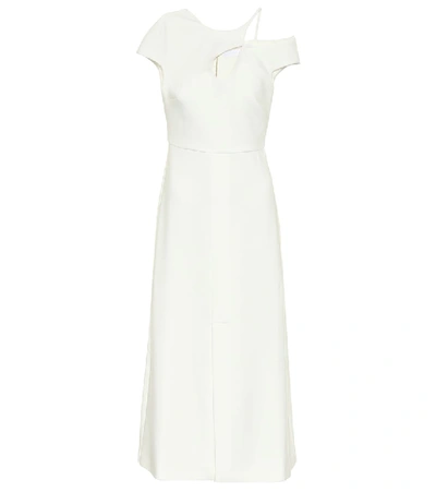 Shop Roland Mouret Thean Crêpe Midi Dress In White