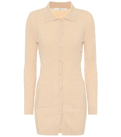 Shop Live The Process Ribbed-knit Cardigan In Beige