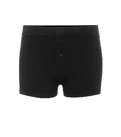 Shop Live The Process Ribbed-knit Shorts In Black