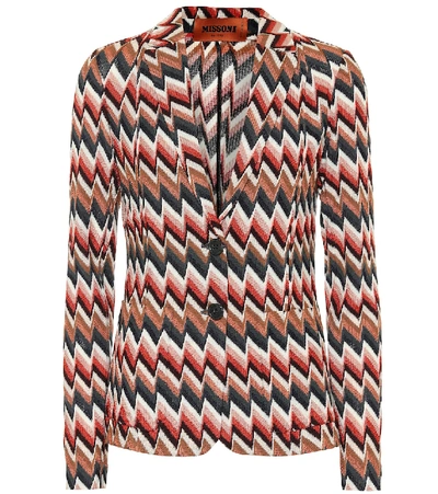 Shop Missoni Knitted Blazer In Multicoloured