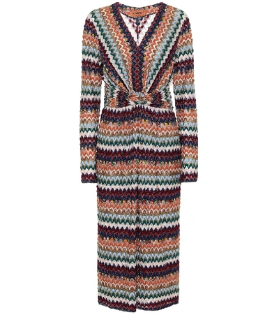 Shop Missoni Wool-blend Midi Dress In Multicoloured