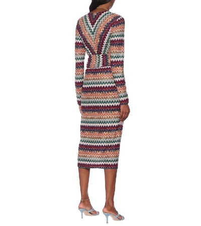 Shop Missoni Wool-blend Midi Dress In Multicoloured