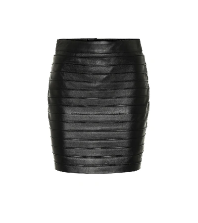 Shop Alessandra Rich Leather Miniskirt In Black