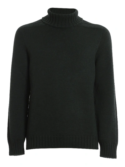 Shop Dondup Wool Turtleneck Sweater In Dark Green