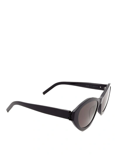 Shop Saint Laurent Slm60 Cat Eye Sunglasses In Black