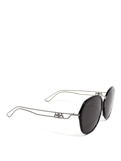 Shop Balenciaga Maxi Butterfly Sunglasses In Black