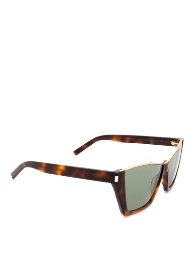 Shop Saint Laurent Sl 369 Kate Sunglasses In Brown