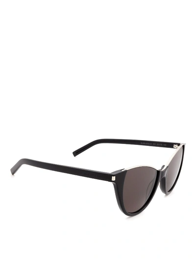 Shop Saint Laurent Sl 368 Nylon Lens Cat Eye Sunglasses In Black