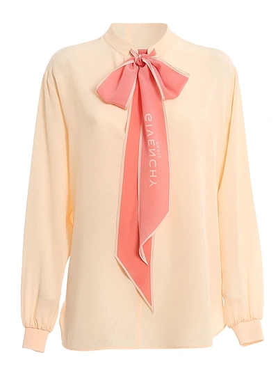 Shop Givenchy Pussy Bow Silk Blouse In Pink