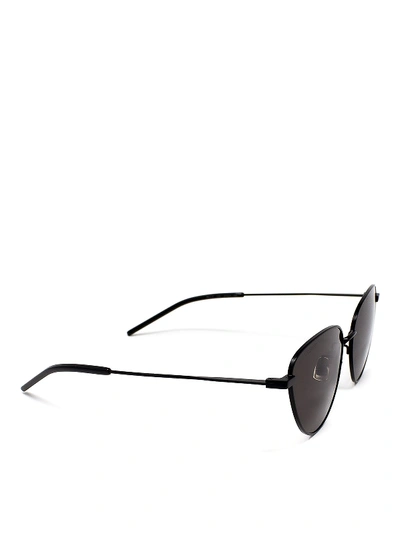 Shop Saint Laurent Sl 310 Cat Eye Metal Sunglasses In Black