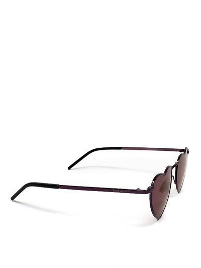 Shop Saint Laurent New Wave Sl 301 Lou Lou Purple Sunglasses In Dark Purple