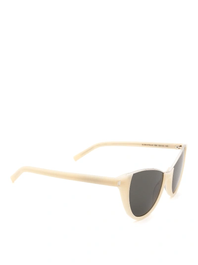 Shop Saint Laurent Sl 368 Nylon Lens Cat Eye Sunglasses In White