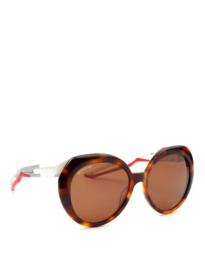 Shop Balenciaga Tortoiseshell Sunglasses In Brown