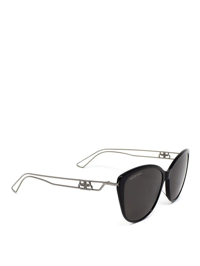 Shop Balenciaga Maxi Cat-eye Sunglasses In Black