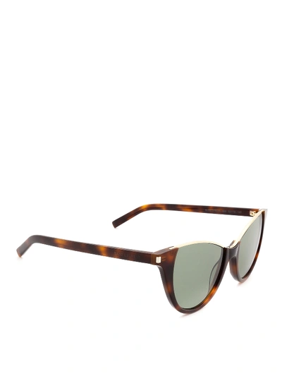 Shop Saint Laurent Sl 368 Nylon Lens Cat Eye Sunglasses In Brown