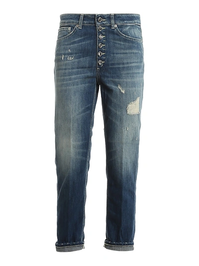 Shop Dondup Koons Loose Fit Jewel Button Jeans In Medium Wash