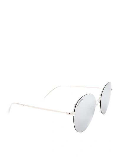 Shop Balenciaga Metal Round Sunglasses In Gold