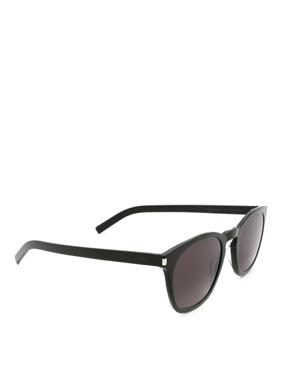 Shop Saint Laurent Sl28 Slim Sunglasses In Black