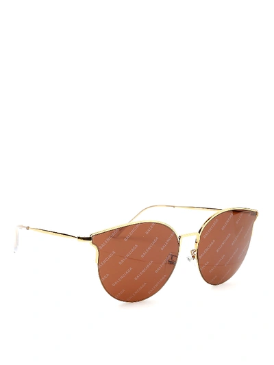 Shop Balenciaga Oversize Butterfly Sunglasses In Gold