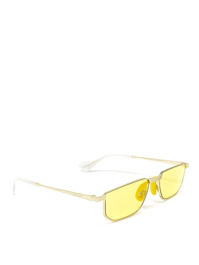Shop Gucci Yellow Lenses Sunglasses In Gold