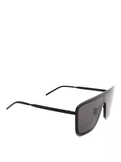 Shop Saint Laurent Sl 364 Mask Ace Sunglasses In Black