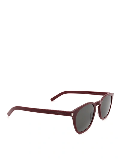 Shop Saint Laurent Sl28 Slim Sunglasses In Red