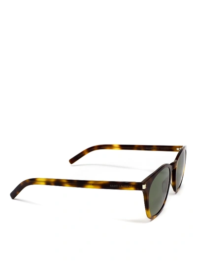 Shop Saint Laurent Sl28 Slim Sunglasses In Brown