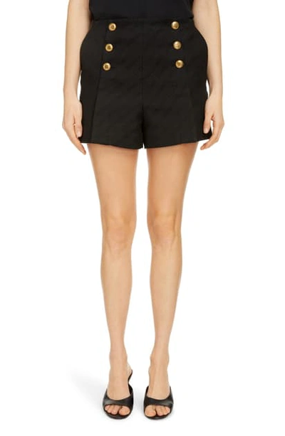 Shop Givenchy 4g Button Chain Jacquard Shorts In Black