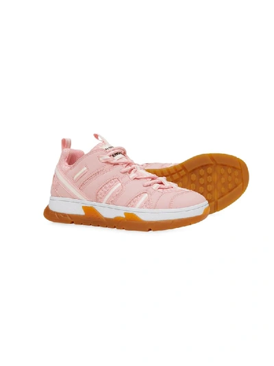 Shop Burberry Union Contrast Panel Sneakers In Pink