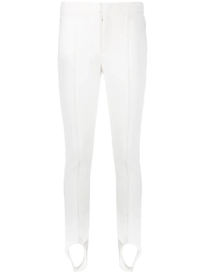 Shop Moncler Stirrup Cuffs Slim-fit Trousers In White