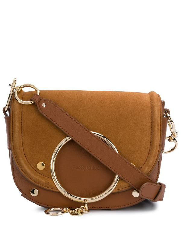 See By Chloé Women's Mara Suede & Leather Saddle Bag In Brown | ModeSens